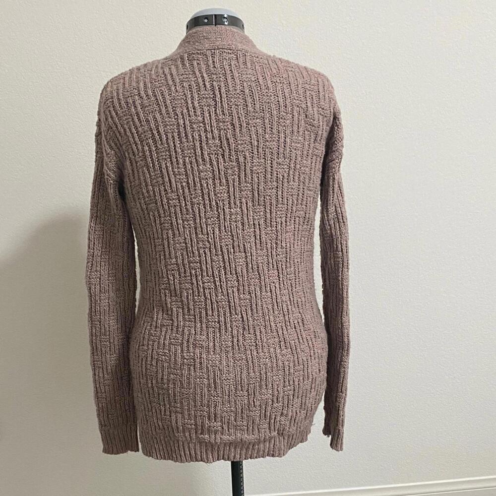 Cozy Textured Massimo Cardigan Sweater Medium Tan Brown - Picture 2 of 4